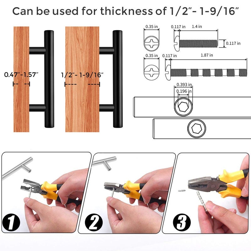 Ravinte 30 Pack 6 inch Cabinet Pulls Matte Black Stainless Steel Kitchen Drawer Pulls Cupboard Handles Cabinet Handles 3.75â€ Hole Center - Image 4